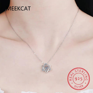 Star Of David 3ct Moissanite Necklace Pendant For Women