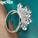 925 Silver Grape Beads Ring For Women Wedding Engagement Band Charm
