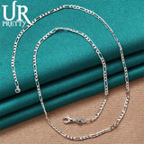 925 Silver 4mm Necklace 16-30 Inch Chain Wedding Engagement Jewelry