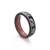 SHOUMAN Solid Wood Titanium Men's Wedding Ring Elk Christmas Gift