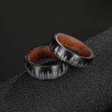 SHOUMAN Solid Wood Titanium Men's Wedding Ring Elk Christmas Gift