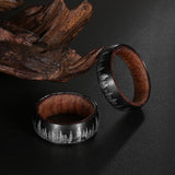 SHOUMAN Solid Wood Titanium Men's Wedding Ring Elk Christmas Gift