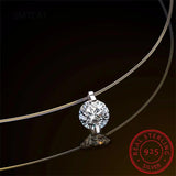 1ct Moissanite Diamond S925 Silver Clavicle Chain Necklace