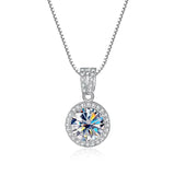 Moissanite Diamond Pendant Necklace 925 Sterling Silver Chain Iced Bling
