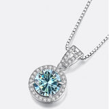 Moissanite Diamond Pendant Necklace 925 Sterling Silver Chain Iced Bling