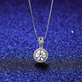 Moissanite Diamond Pendant Necklace 925 Sterling Silver Chain Iced Bling