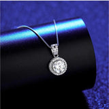 Moissanite Diamond Pendant Necklace 925 Sterling Silver Chain Iced Bling