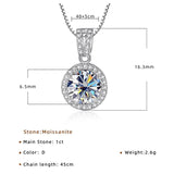 Moissanite Diamond Pendant Necklace 925 Sterling Silver Chain Iced Bling
