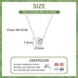 925 Silver Brushed Round Beads Pendant Necklace for Women