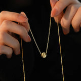925 Silver Brushed Round Beads Pendant Necklace for Women