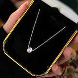 925 Silver Brushed Round Beads Pendant Necklace for Women