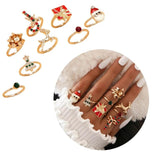 Enamel Santa Elk Rings Christmas Decorations Finger Rings Year Jewelry