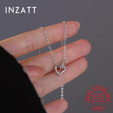 925 Silver CZ Heart Pendant Choker Necklace Women's Jewelry