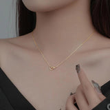 925 Silver CZ Heart Pendant Choker Necklace Women's Jewelry
