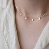 925 Silver Star Pendant Necklace French Style 14k Jewelry