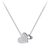 TrustDavis 925 Silver Heart CZ Choker Necklace Bridal S925 Jewelry