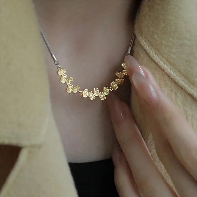 925 Silver Leaf Chain Choker Necklace Fine Jewelry