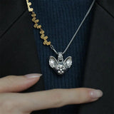 925 Silver Leaf Chain Choker Necklace Fine Jewelry