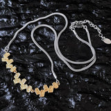 925 Silver Leaf Chain Choker Necklace Fine Jewelry