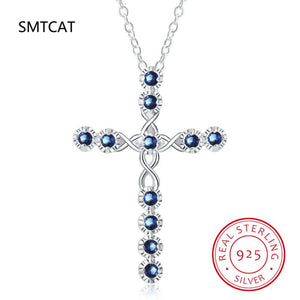 925 Silver Cross Pendant Charm Necklace for Women
