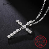 925 Silver Cross Pendant Charm Necklace for Women