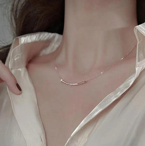 0.9Ct Moissanite Chocker Necklace 925 Stelring Silver Bar Pendant Jewelry