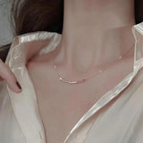 0.9Ct Moissanite Chocker Necklace 925 Stelring Silver Bar Pendant Jewelry