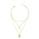 Bohemian Snake Bone Chain Necklace Moon Pendant Jewelry