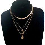 Bohemian Snake Bone Chain Necklace Moon Pendant Jewelry