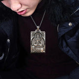 Buddha Amitabha Avalokitesvara Bodhisattva Pendant Silver Necklace