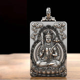 Buddha Amitabha Avalokitesvara Bodhisattva Pendant Silver Necklace