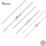 925 Silver Chain Lobster Clasp Adjustable Necklace Women Girl Pendant Charm