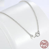 925 Silver Chain Lobster Clasp Adjustable Necklace Women Girl Pendant Charm