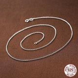925 Silver Chain Lobster Clasp Adjustable Necklace Women Girl Pendant Charm