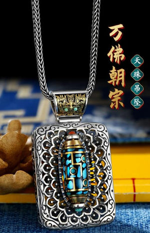 10K Buddha Chaozong Turquoise Sky Ball Pendant