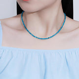 Natural Stone Choker 925 Silver Tourmaline Necklace