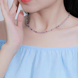 Natural Stone Choker 925 Silver Tourmaline Necklace
