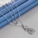 925 Silver Giraffe Deer Pendant Necklace Zircon Charm Jewelry