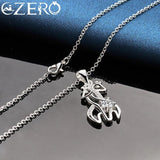 925 Silver Giraffe Deer Pendant Necklace Zircon Charm Jewelry