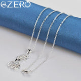 925 Silver Giraffe Deer Pendant Necklace Zircon Charm Jewelry