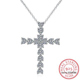 D Moissanite Cross Pendant S925 Silver 18k Plated Necklace