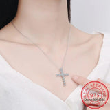 D Moissanite Cross Pendant S925 Silver 18k Plated Necklace