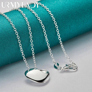 925 Silver Heart Pendant Necklace High For Women Wedding Engagement