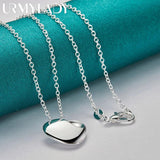925 Silver Heart Pendant Necklace High For Women Wedding Engagement