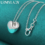 925 Silver Heart Pendant Necklace High For Women Wedding Engagement