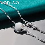 925 Silver Heart Pendant Necklace High For Women Wedding Engagement