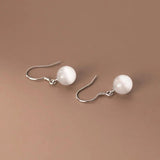 MloveAcc Cat Eye Opal S925 Sterling Silver 6mm Bead Drop Earrings