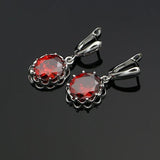 Women CZ Stone Mosaic Earrings Silver 925 Dangle Earrings for Wedding