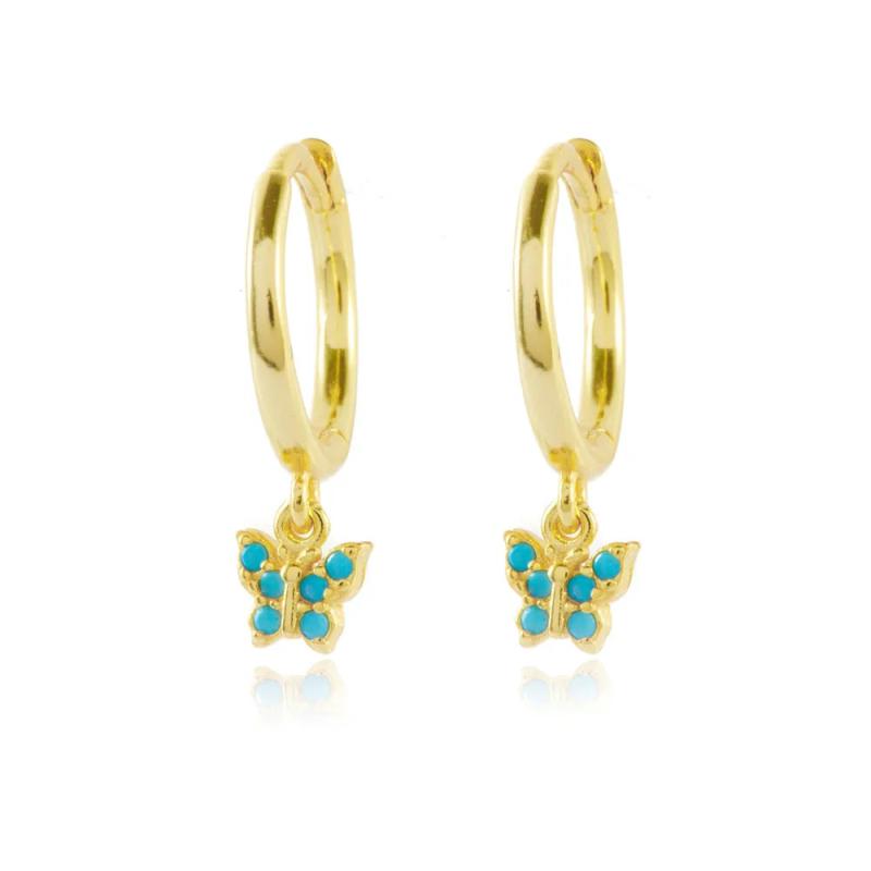 925 Silver Turquoise Drop Earrings for Women Geometric Dangle Earrings