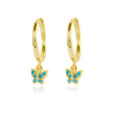 925 Silver Turquoise Drop Earrings for Women Geometric Dangle Earrings